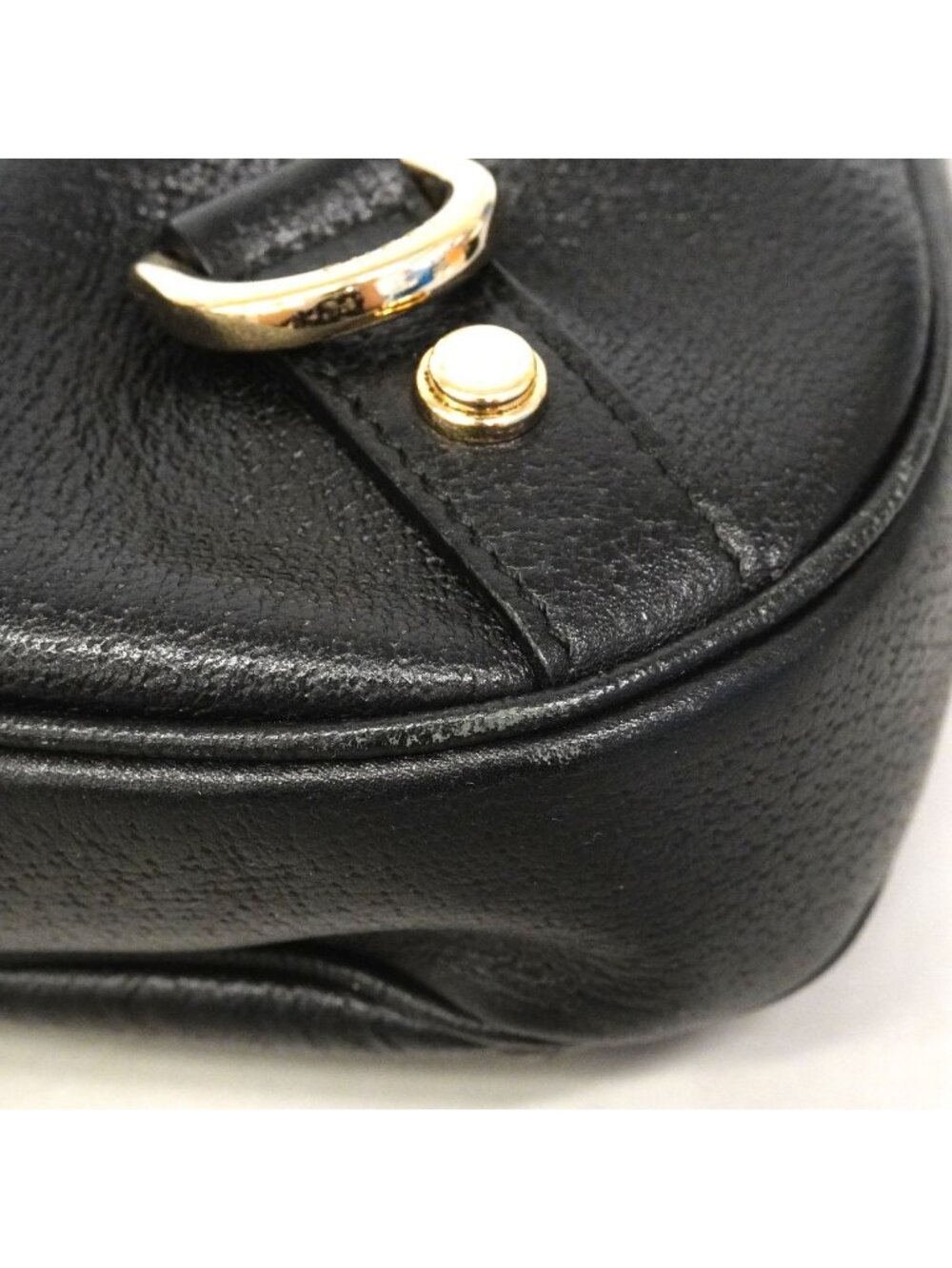Gucci Shoulder Bag Abbey Leather Black Champagne Gold - Picture 6 of 10